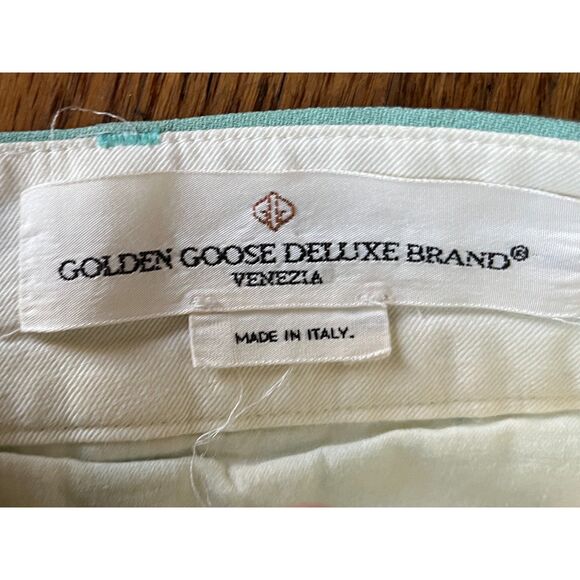 GOLDEN GOOSE Deluxe Brand Green Wide Leg Pants Trousers Women's Size 24 - Picture 4 of 10